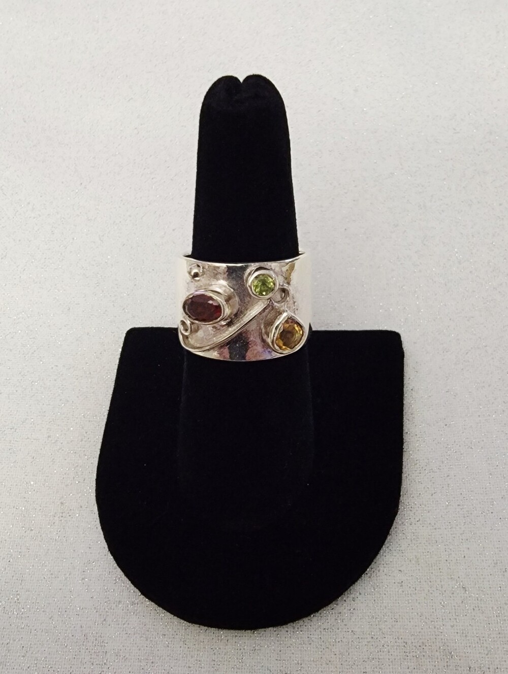 Sterling Artisan Multi Gemstone Ring